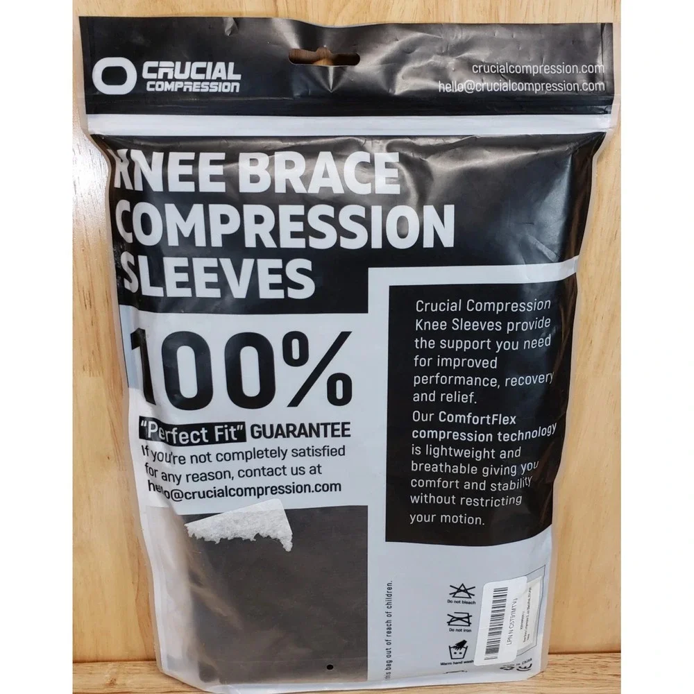 NEW Sealed Crucial Compression Knee Sleeves XXL Pair Black/Pink Support Brace